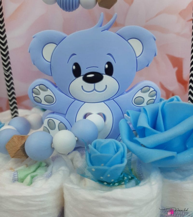 Sinine mähkmetort närimisrõnga ja lutiketiga 3 Sinine mähkmetort närimisrõnga ja lutiketiga 3