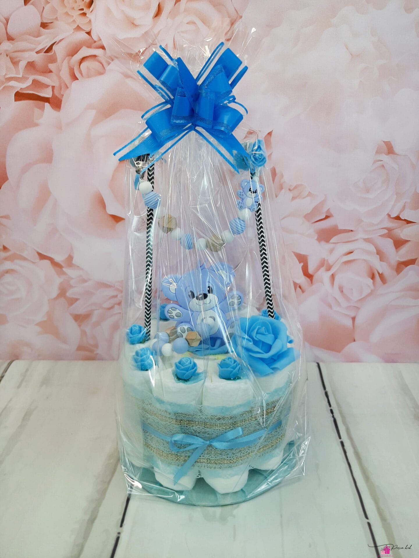 Sinine mähkmetort närimisrõnga ja lutiketiga 4