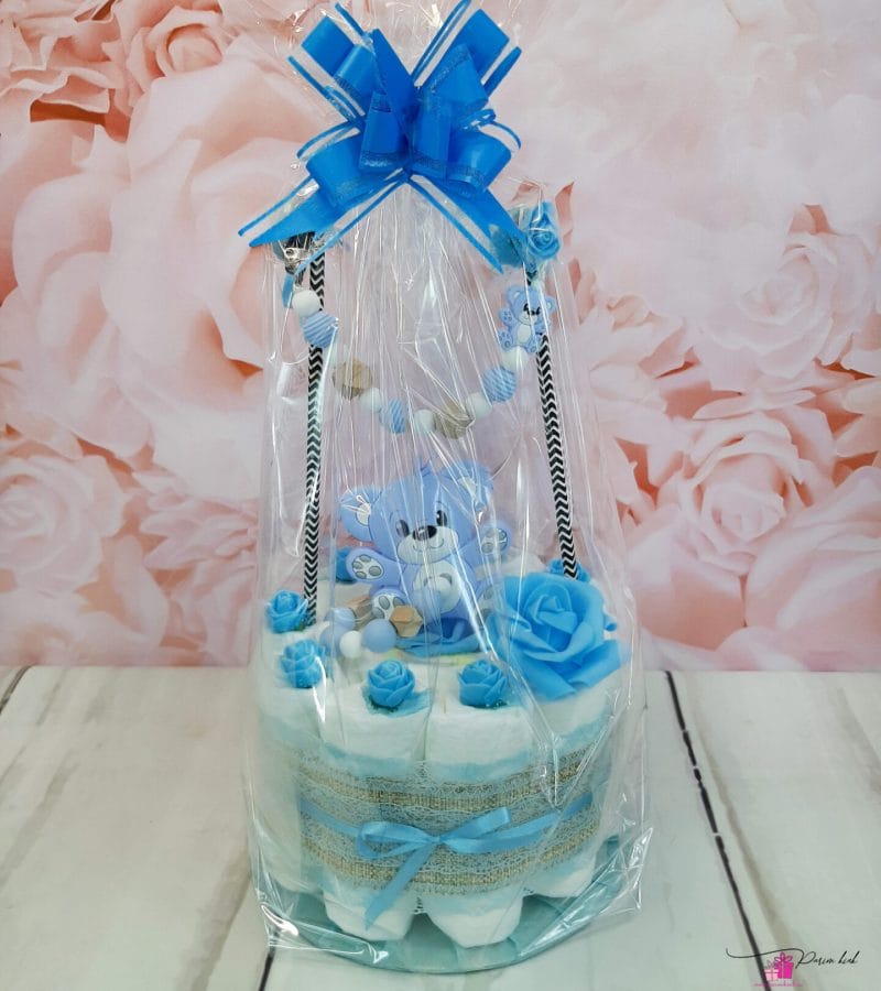 Sinine mähkmetort närimisrõnga ja lutiketiga 4 Sinine mähkmetort närimisrõnga ja lutiketiga 4