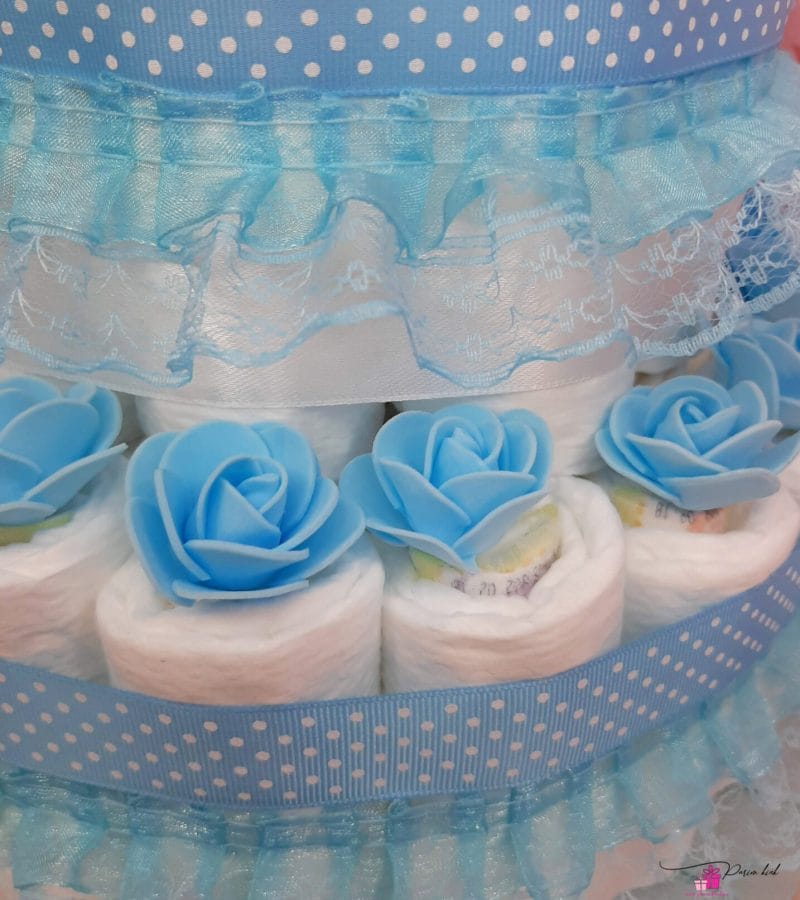 Sinine mähkmetort valge karuga 1 Sinine mähkmetort valge karuga 1