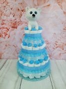 Sinine mähkmetort valge karuga 2