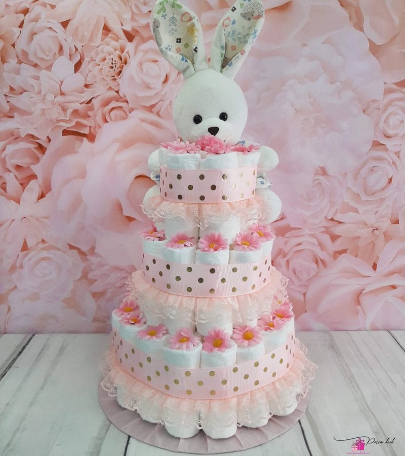 Roosa-Kuldne mähkmetort jänesega 1-3