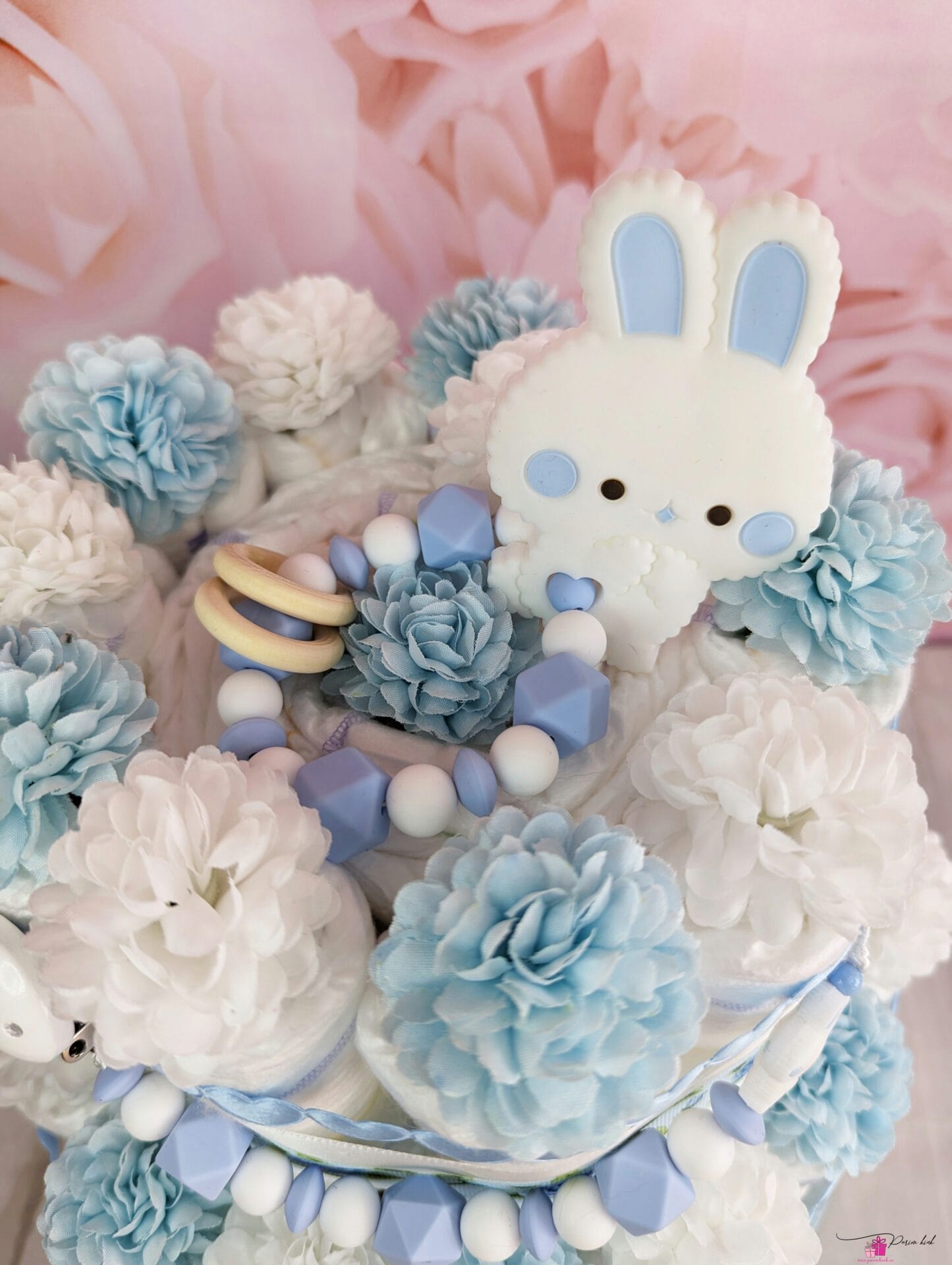 Sinine mähkmetort lutiketi ja närimisrõngaga 2