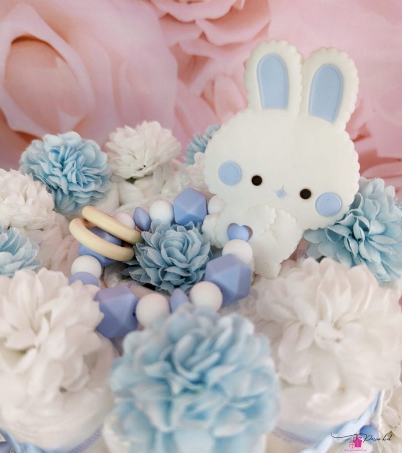 Sinine mähkmetort lutiketi ja närimisrõngaga 3 Sinine mähkmetort lutiketi ja närimisrõngaga 3