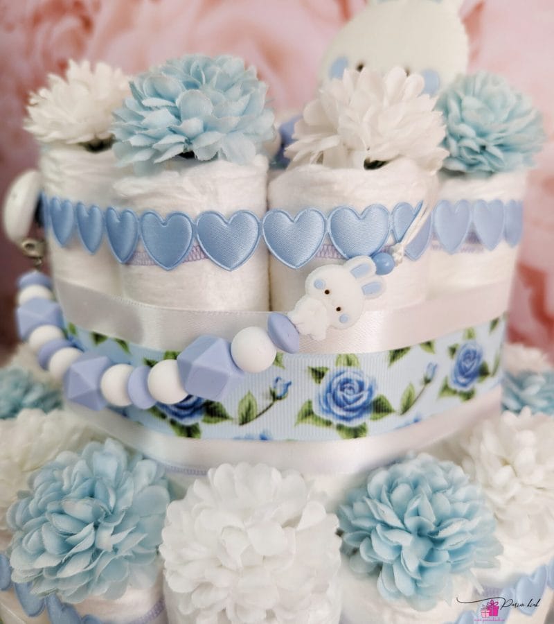 Sinine mähkmetort lutiketi ja närimisrõngaga 4 Sinine mähkmetort lutiketi ja närimisrõngaga 4