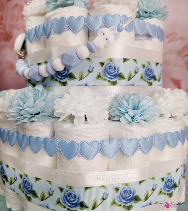 Sinine mähkmetort lutiketi ja närimisrõngaga 5 Sinine mähkmetort lutiketi ja närimisrõngaga 5