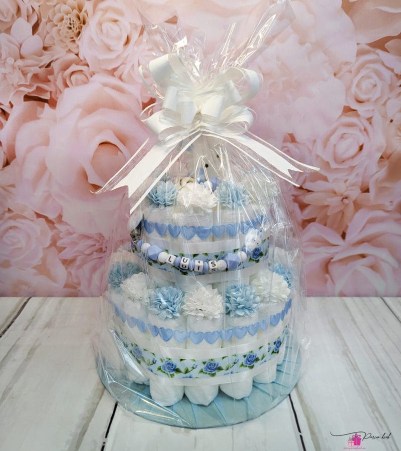 Sinine mähkmetort lutiketi ja närimisrõngaga 8 Sinine mähkmetort lutiketi ja närimisrõngaga 8