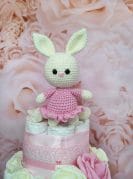 roosa väike mähkmetort amigurumiga 2-2