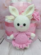 roosa väike mähkmetort amigurumiga 4