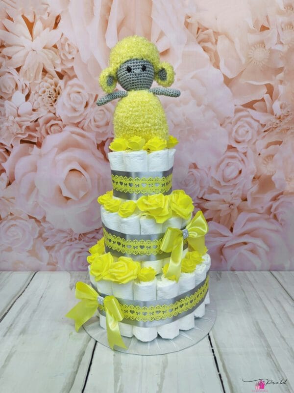 kollane mähkmetort käsitöö lambaga