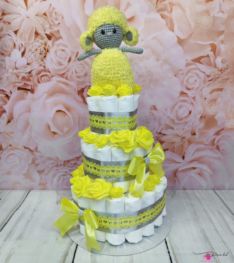 kollane mähkmetort käsitöö lambaga