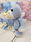 sinine mähkmetort käsitöö draakoniga