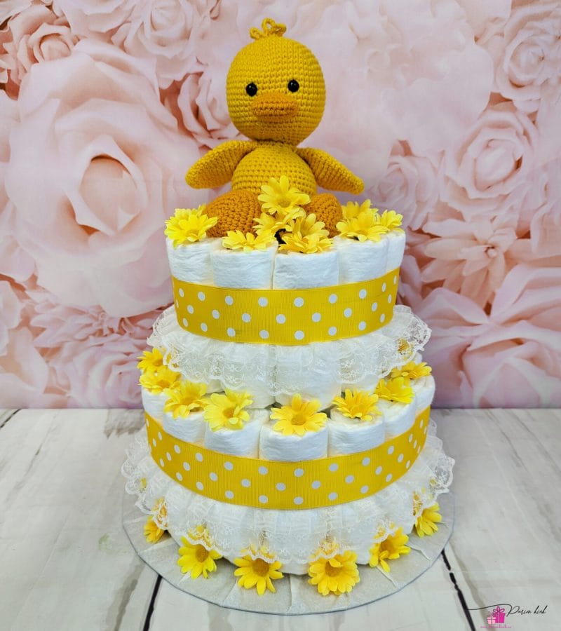 kollane mähkmetort amigurumi pardiga 3-1