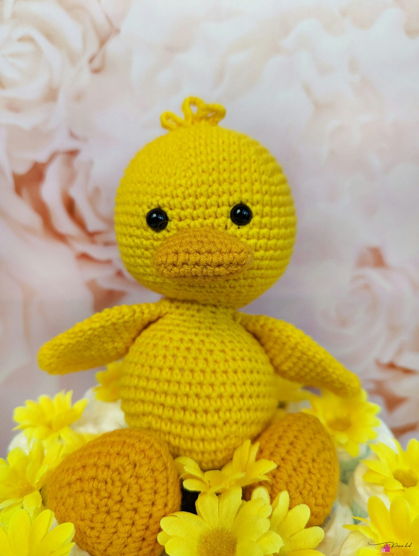 kollane mähkmetort amigurumi pardiga 4