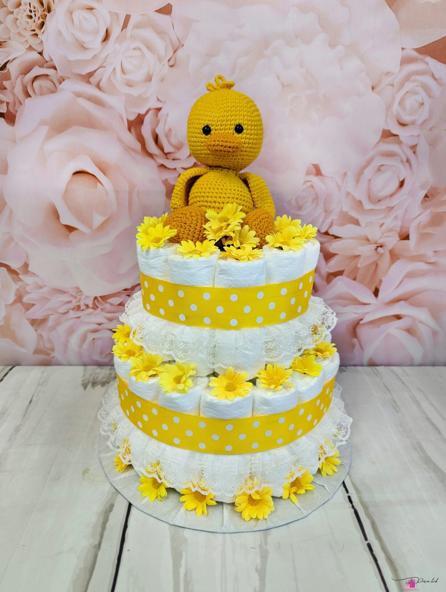 kollane mähkmetort amigurumi pardiga 5