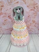 roosa-kuldne mähkmetort jänkuga