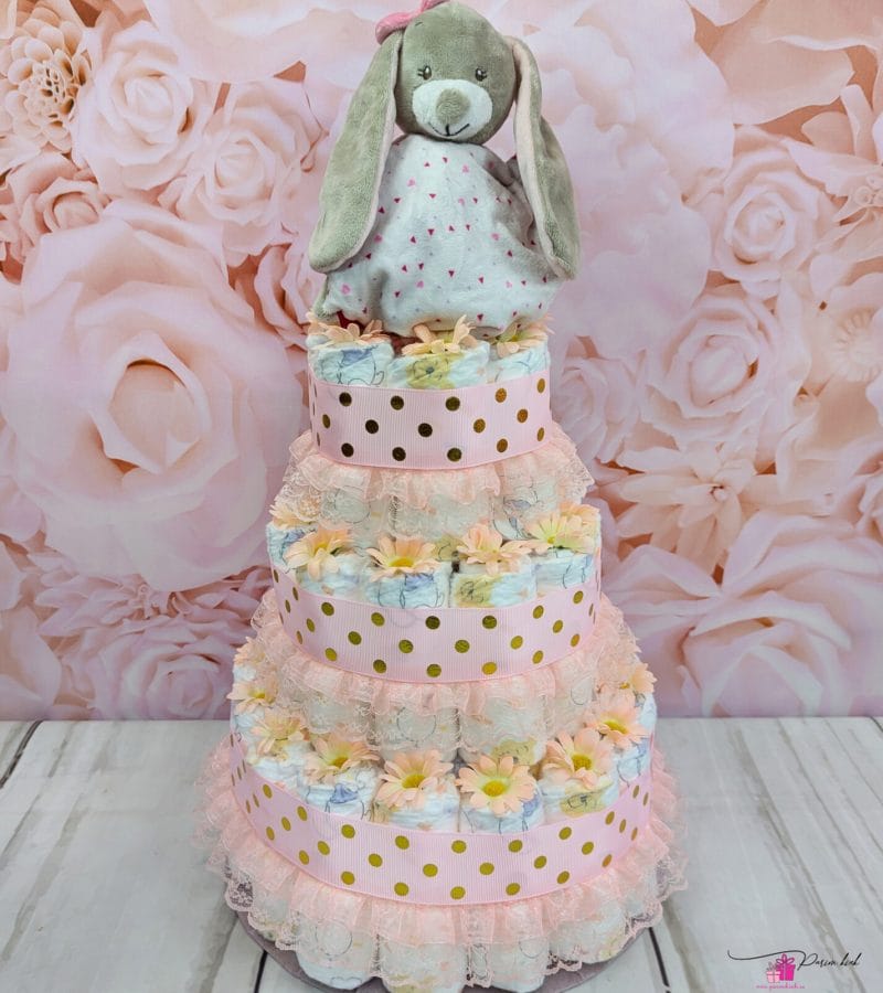 roosa-kuldne mähkmetort kaisutekiga 5 roosa-kuldne mähkmetort kaisutekiga 5