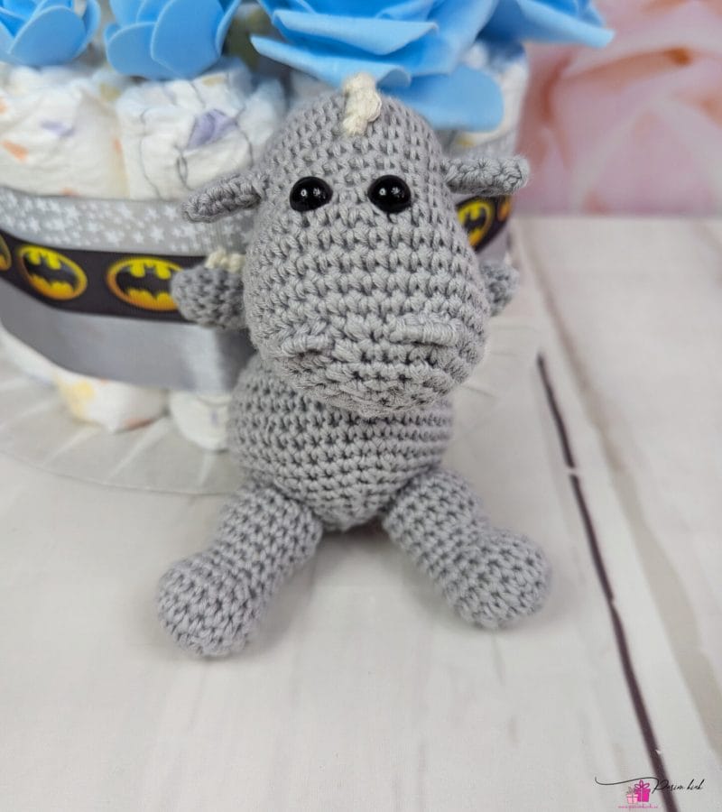 Hall mähkmetort Amigurumi draakoniga 1 Hall mähkmetort Amigurumi draakoniga 1