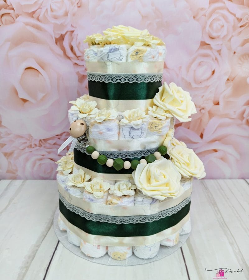 Roheline-Beež mähkmetort lutiketiga