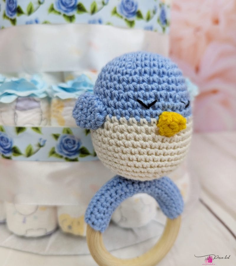 Sinine mähkmetort käsitöö kõristiga 1 Sinine mähkmetort käsitöö kõristiga 1