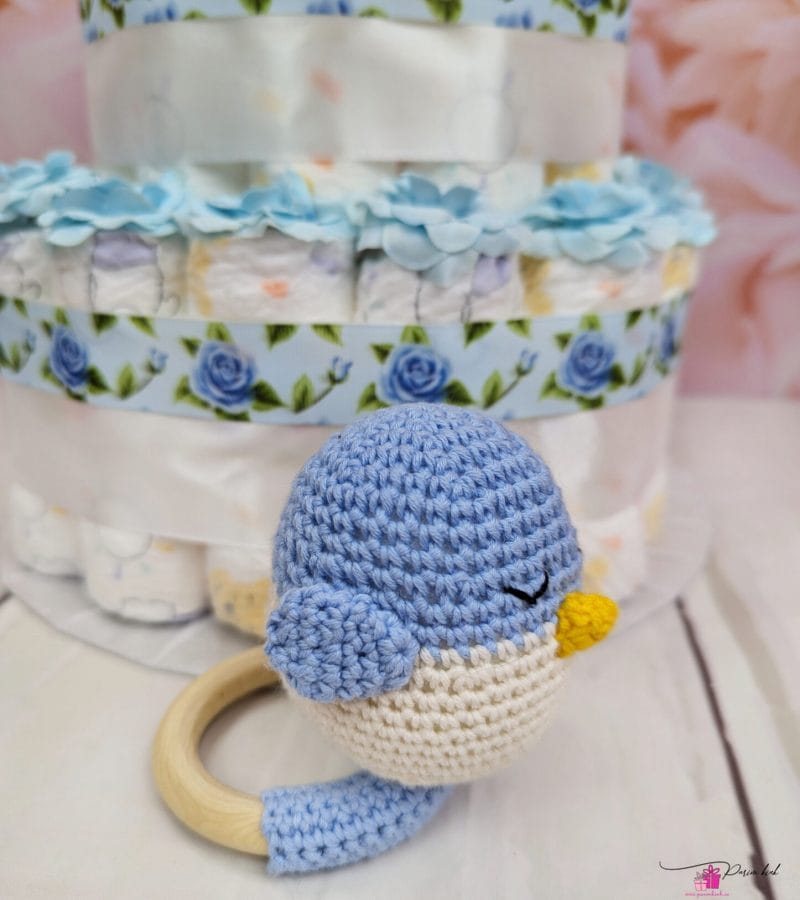 Sinine mähkmetort käsitöö kõristiga 2 Sinine mähkmetort käsitöö kõristiga 2