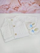 käsitööna kootud kampsun ja papud 3