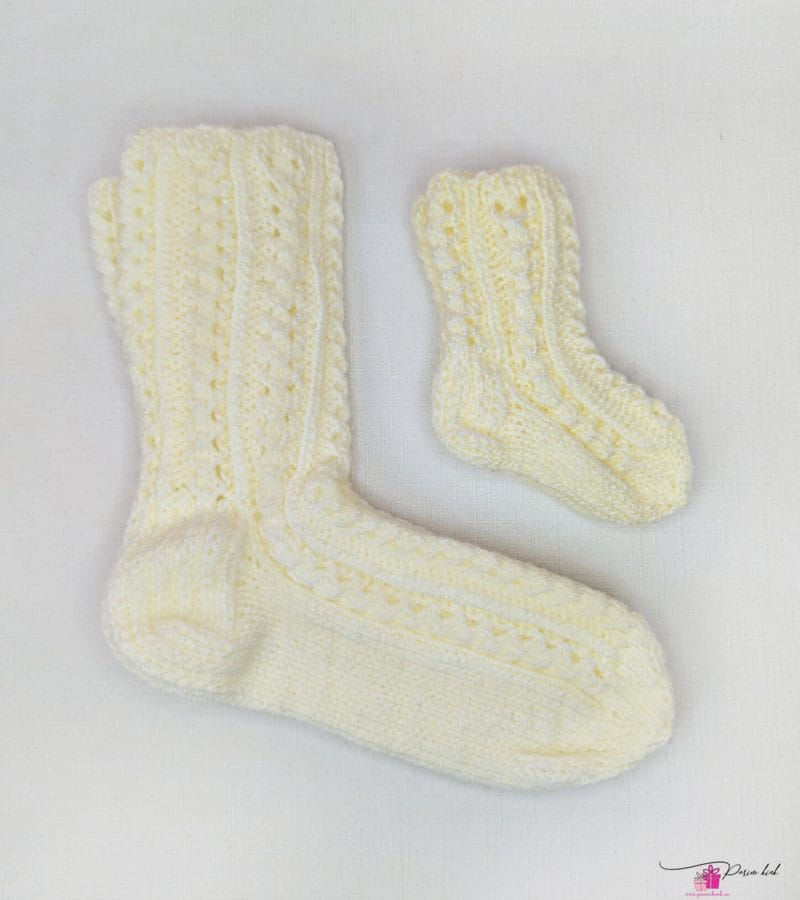 Helekollased Pitssokid Emale ja Beebile 2 Helekollased Pitssokid Emale ja Beebile 2