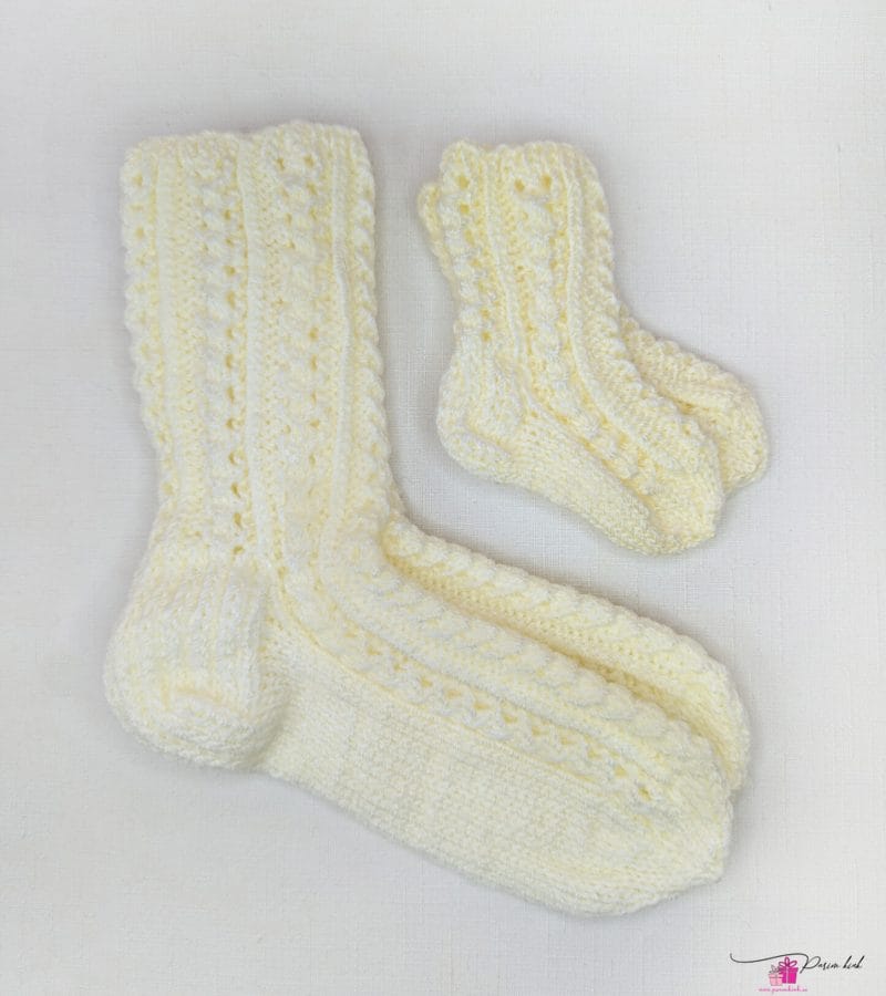 Helekollased Pitssokid Emale ja Beebile 4 Helekollased Pitssokid Emale ja Beebile 4