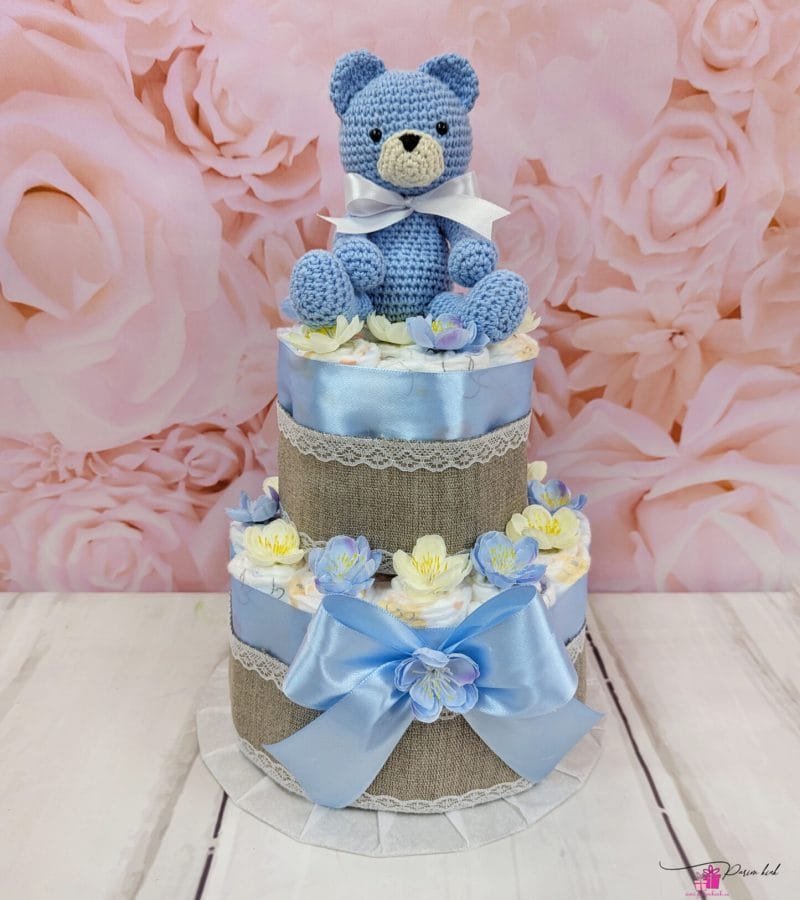 sinine mähkmetort amigurumi karuga sinine mähkmetort amigurumi karuga