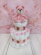 roosa mähkmetort amigurumi karuga 1