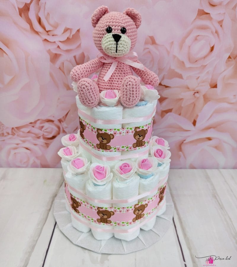 roosa mähkmetort amigurumi karuga 1 roosa mähkmetort amigurumi karuga 1