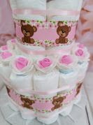 roosa mähkmetort amigurumi karuga