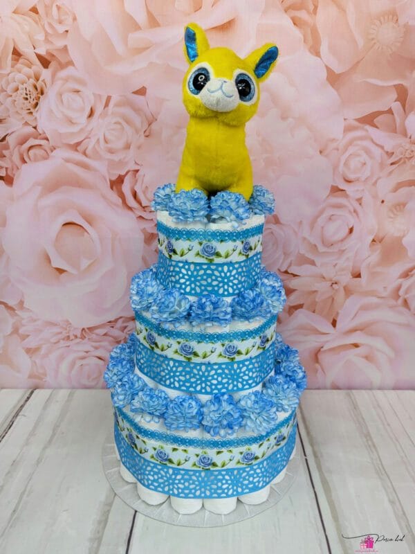 sinine mähkmetort laamaga