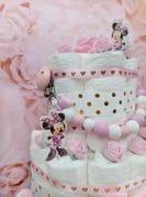 Heleroosa täpiline mähkmetort lutiketiga 13