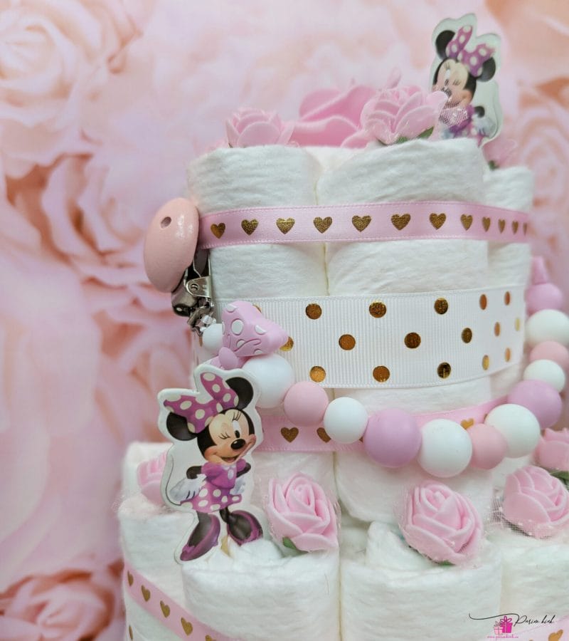 Heleroosa täpiline mähkmetort lutiketiga 13 Heleroosa täpiline mähkmetort lutiketiga 13