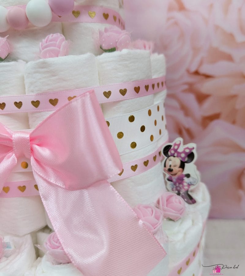 Heleroosa täpiline mähkmetort lutiketiga 14 Heleroosa täpiline mähkmetort lutiketiga 14