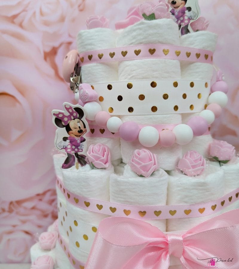 Heleroosa täpiline mähkmetort lutiketiga 15 Heleroosa täpiline mähkmetort lutiketiga 15