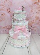 Heleroosa täpiline mähkmetort lutiketiga 2