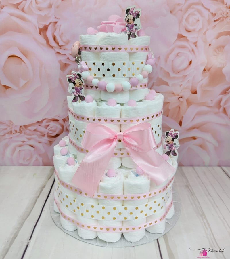 Heleroosa täpiline mähkmetort lutiketiga 2 Heleroosa täpiline mähkmetort lutiketiga 2