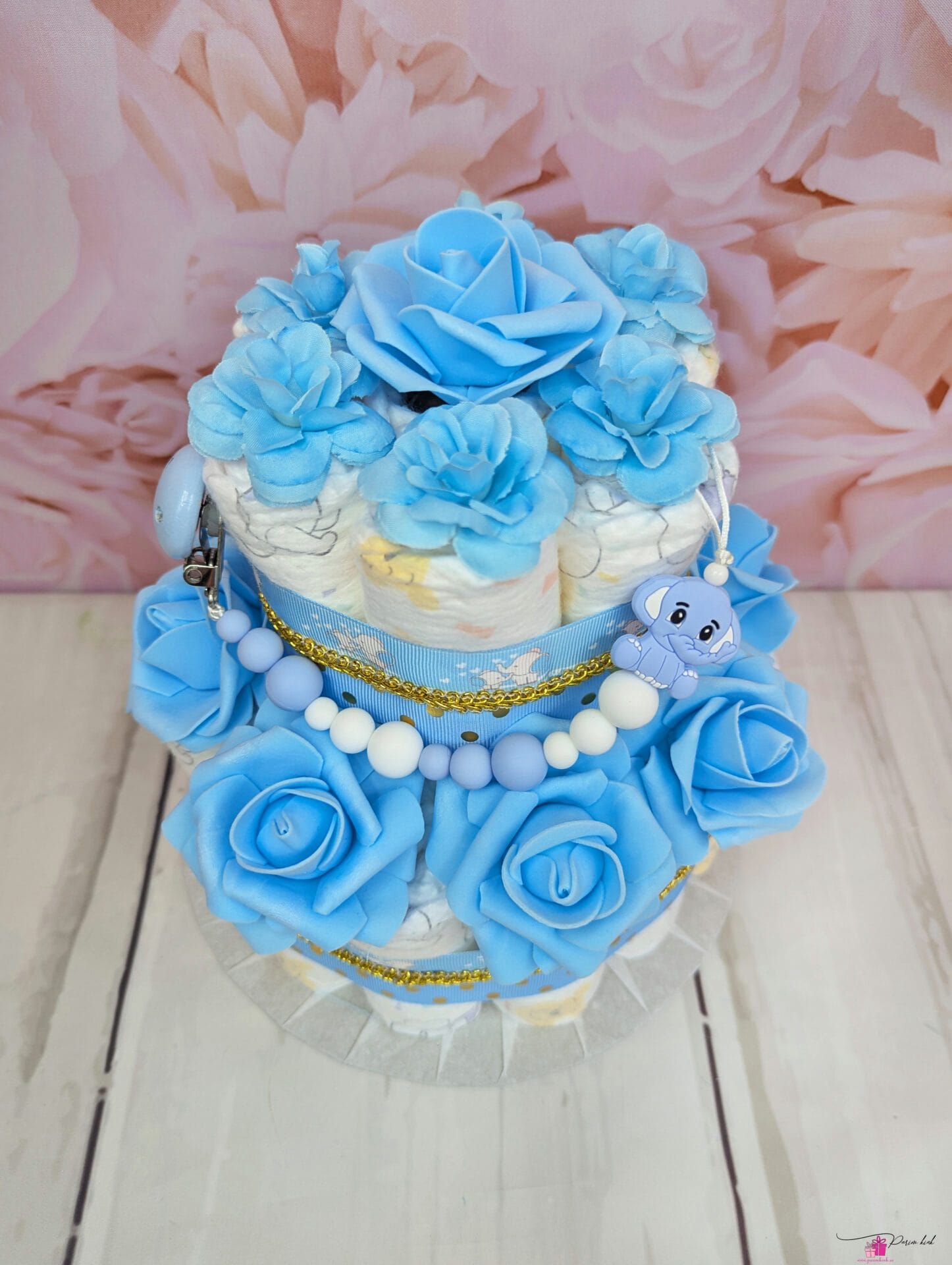 sinine täpiline mähkmetort lutiketiga 2