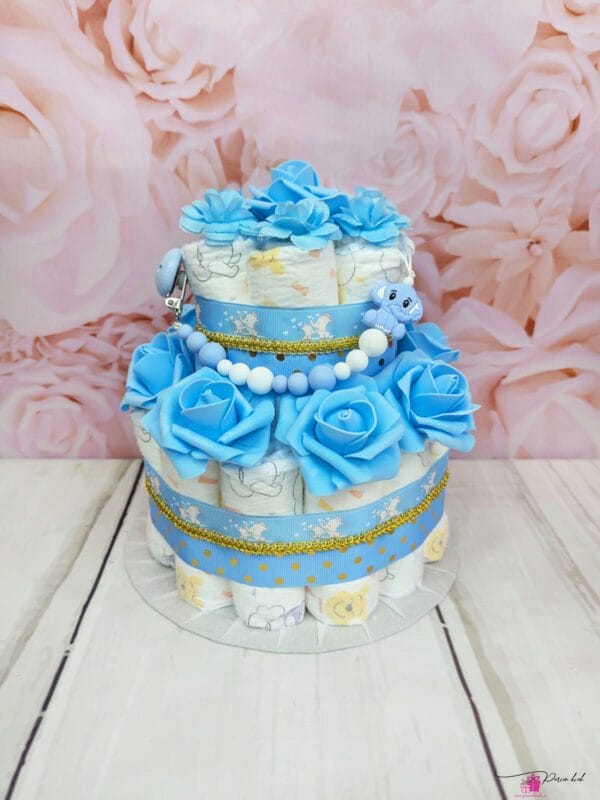 sinine täpiline mähkmetort lutiketiga