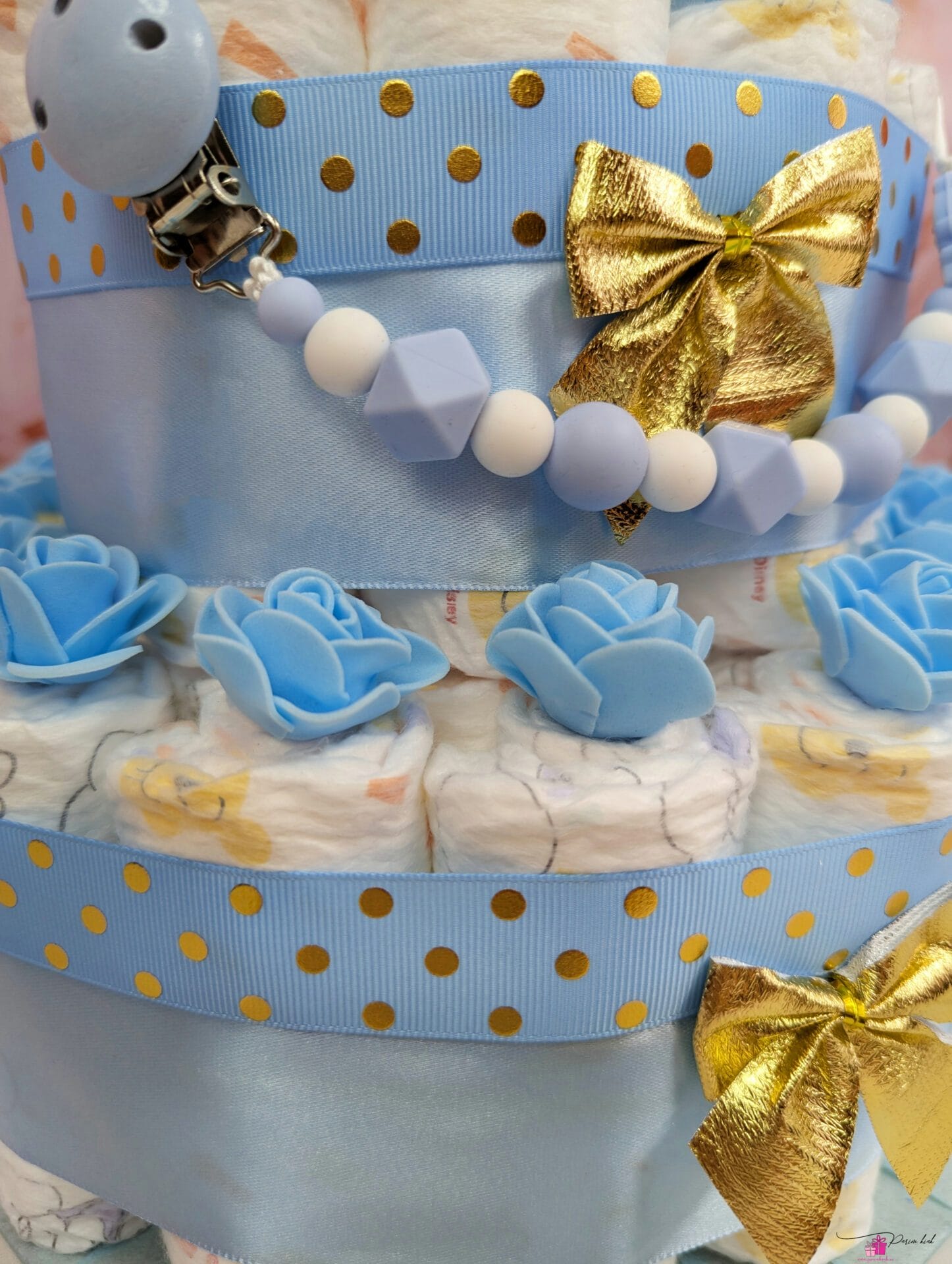 kuldne-sinine mähkmetort lutiketiga 1