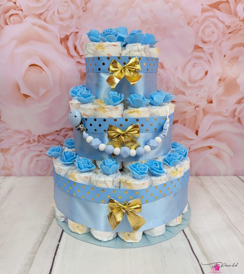 kuldne-sinine mähkmetort lutiketiga kuldne-sinine mähkmetort lutiketiga