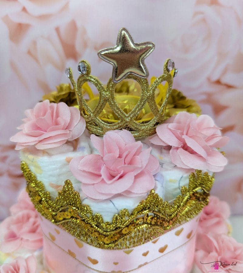 roosa-kuldne mähkmetort krooniga 2 roosa-kuldne mähkmetort krooniga 2