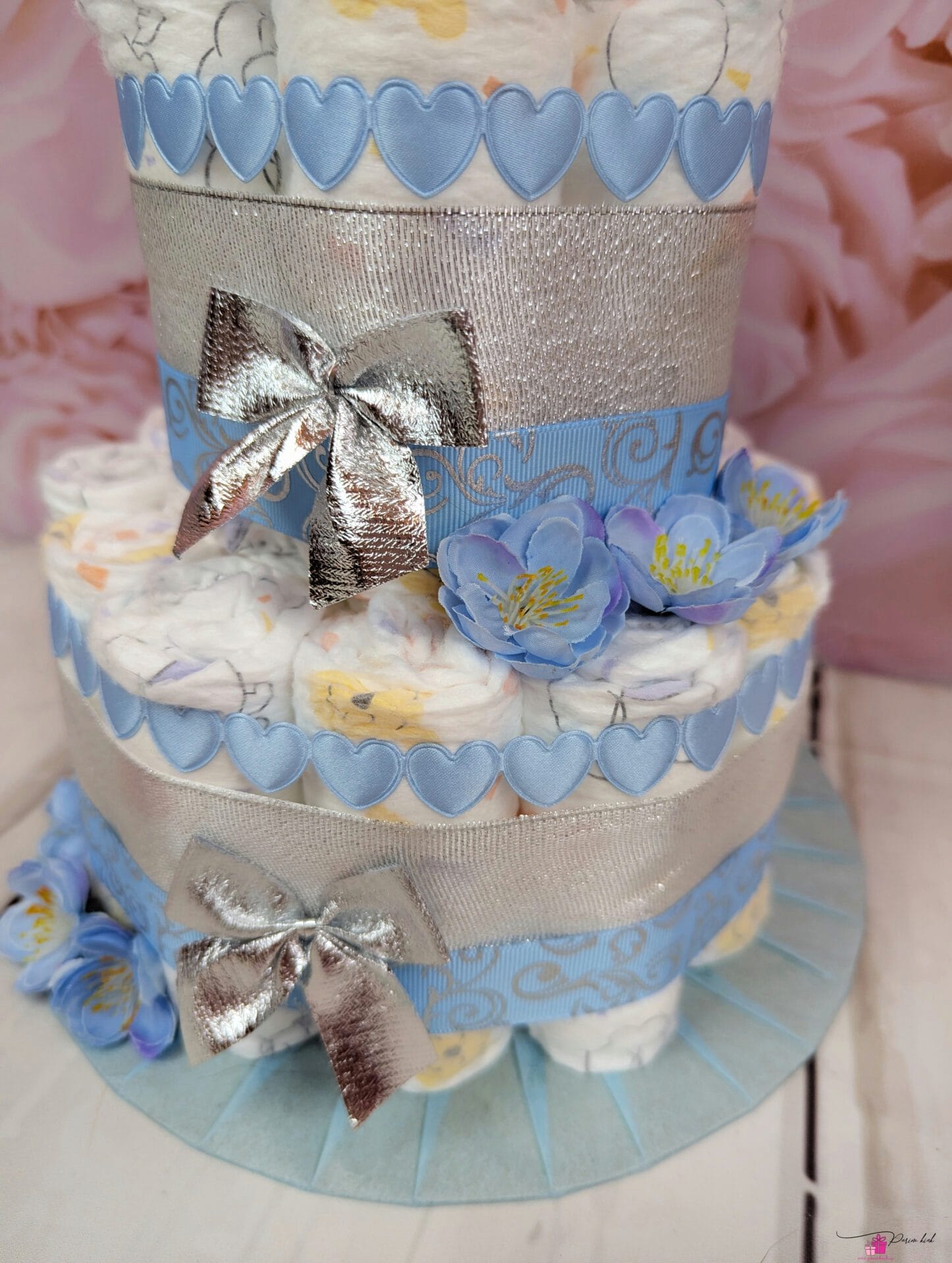 sinine-hõbe mähkmetort karuga 1