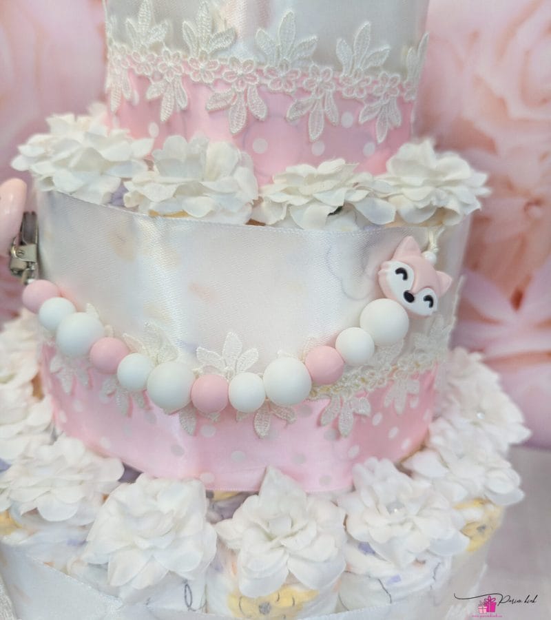 heleroosa-valge mähkmetort lutiketiga 3 heleroosa-valge mähkmetort lutiketiga 3