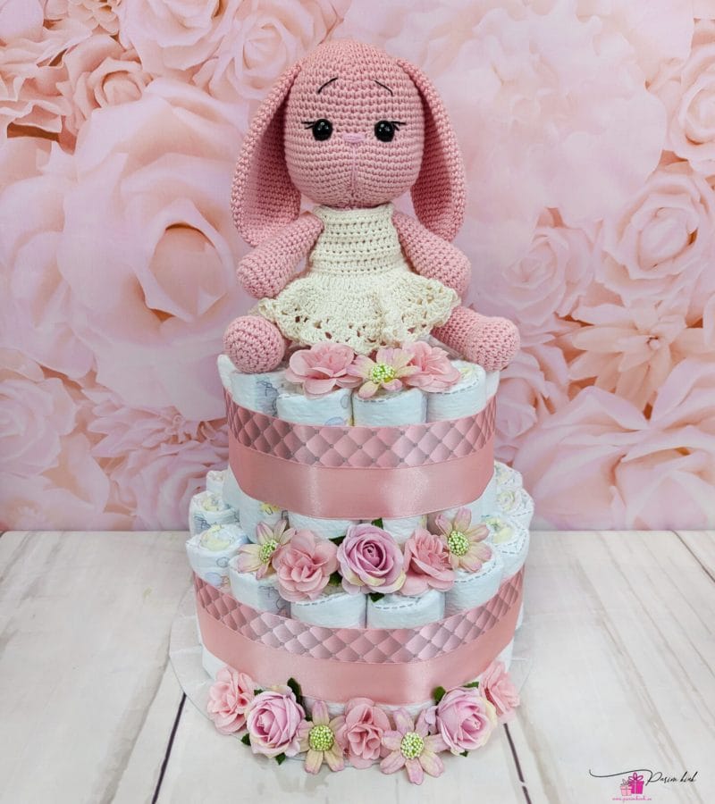 Roosa mähkmetort käsitöö amigurumi jänkuga 3 Roosa mähkmetort käsitöö amigurumi jänkuga 3