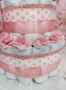 roosa täpiline mähkmetort amigurumi jänkuga 1