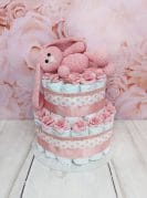 roosa täpiline mähkmetort amigurumi jänkuga4