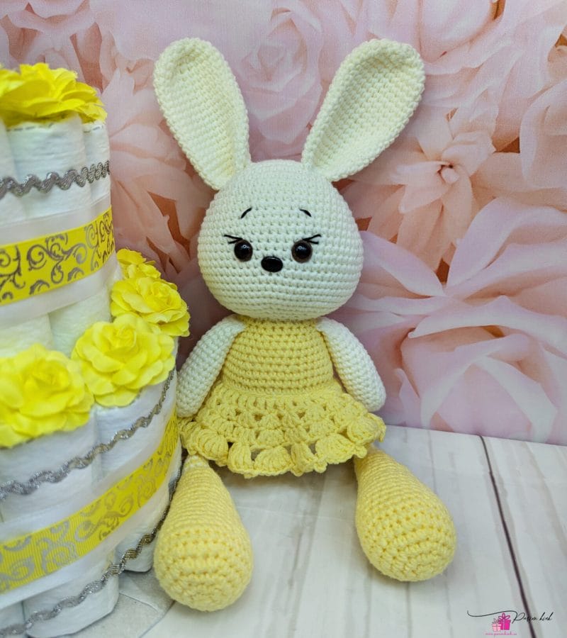 kollane mähkmetort amigurumi jänkuga 1 kollane mähkmetort amigurumi jänkuga 1